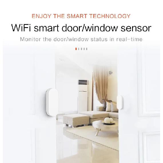 Tuya Умный WiFi Датчик Открытия/Закрытия Двери Умный Дом Детектор Открытия Закрытия Управление через Приложение Smartlife Уведомления Совместимость с Alexa Google Home