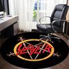 1 шт. Коврик для пола с круглым рисунком в стиле Slayer Music Office, Коврик для помещений, Подходит для офиса, Под офисные стулья, Спальни, Гостиной, Домашнего декора DT1212103
