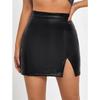 Women's Casual Open High Waist Package Hip Zipper Sexy Leather Half-body Skirt