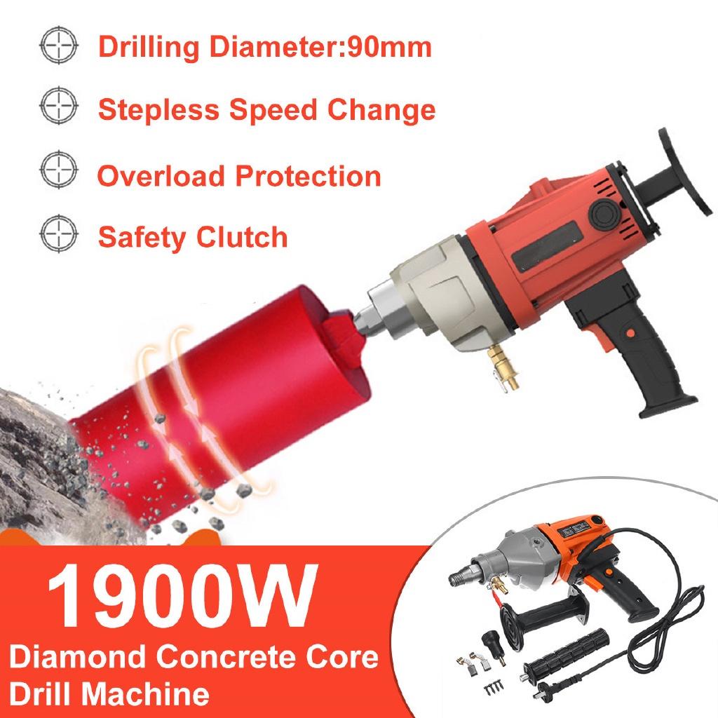 220V 1900W Drill Diamond Core Drill Wet Handheld Concrete Core Drilling Machine + Water Pump Accessories Drill Machine