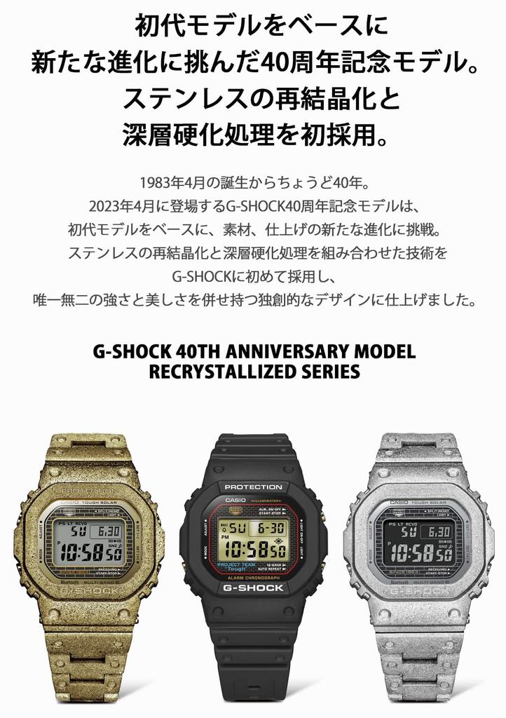 Часы с Bluetooth Full Metal Radio Solar 40th Anniversary RECRYSTALLIZED SERIES Gold [Casio] G-SHOCK G-SHOCK GMW-B5000PG-9JR Мужские