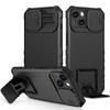 Sliding Lens Protection Kickstand Armor Phone Case For iPhone Samsung Xiaomi OPPO VIVO MOTO Infinix Drop-resistant Heavy Duty Back Covers