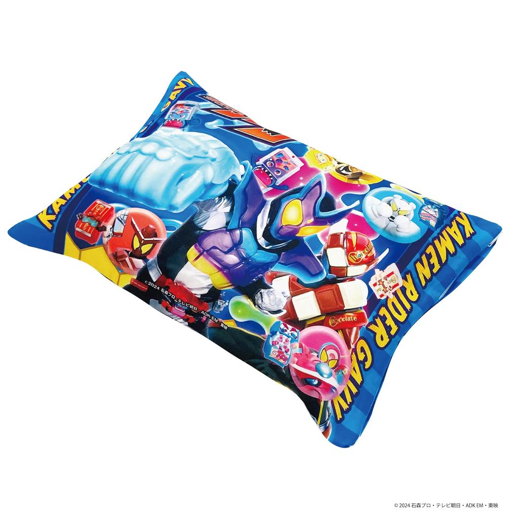 MORIPiLO Подушка Morishita Kamen Rider Gav 40x30 см, моющаяся, с чехлом, мягкая игрушка, подушка с изображением персонажей, синяя 4621458 Детская, прибл.