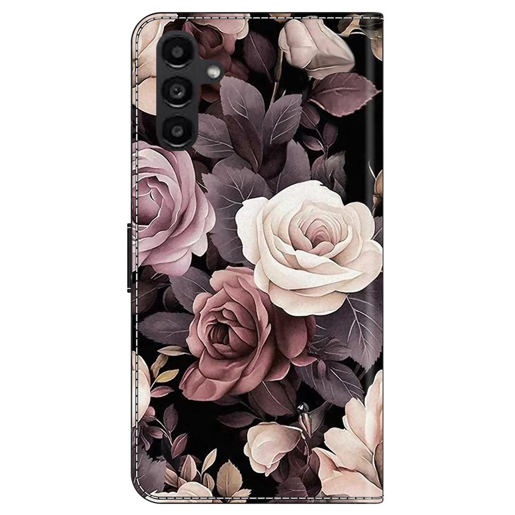 For Samsung Galaxy A24 4G (162.1 x 77.6 x 8.3mm) Case Pattern Print Leather Wallet Phone Cover