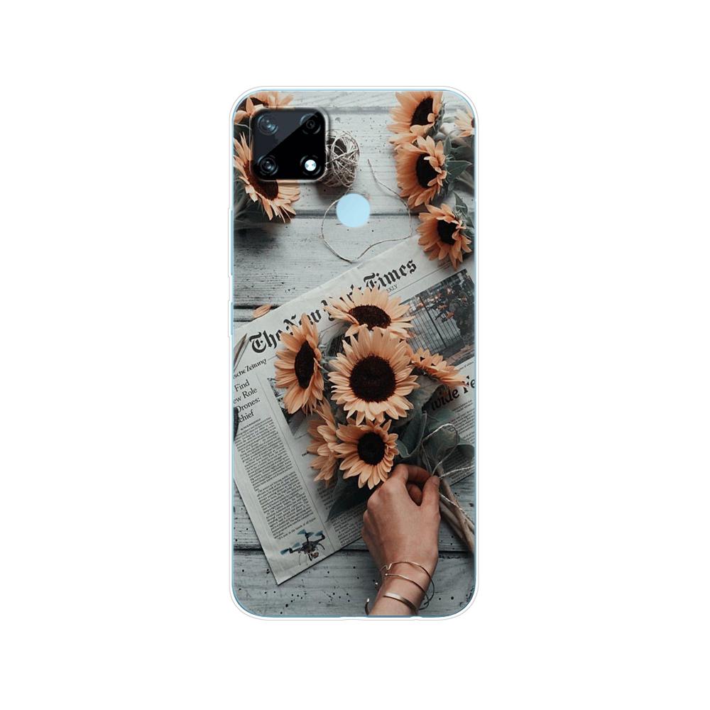 Для Realme C12 C25 C25S 7i Global Case задняя крышка телефона для Realme Narzo 20 30A, силиконовый мягкий защитный чехол из ТПУ, бампер