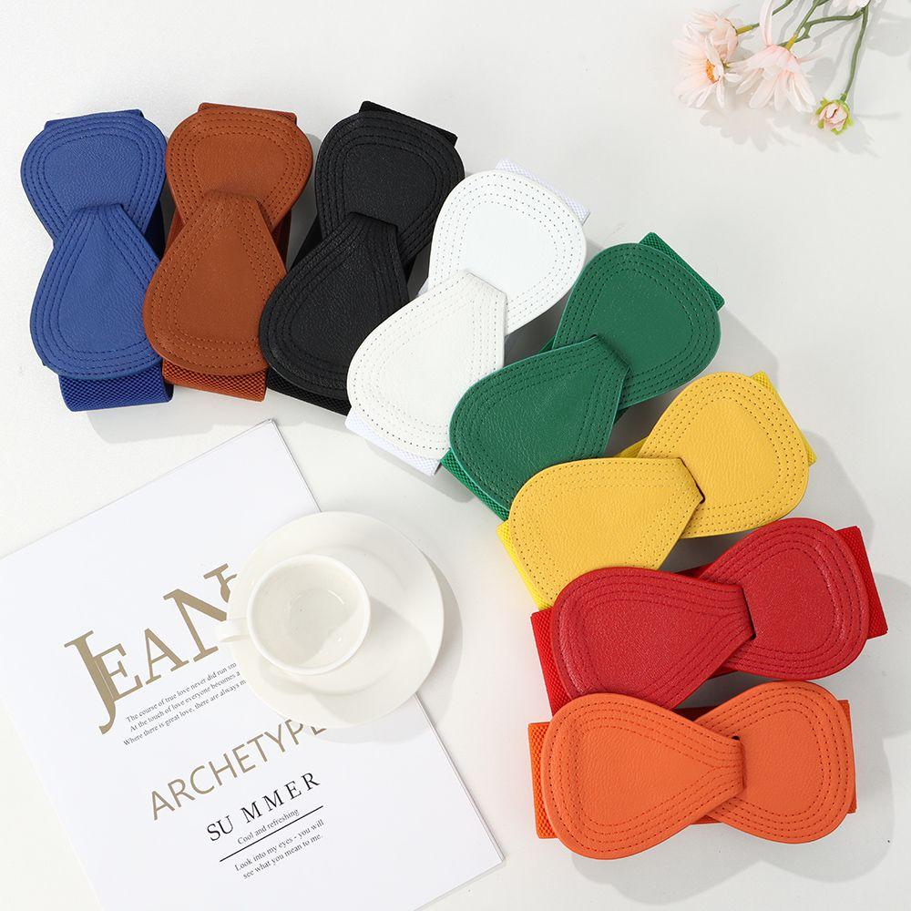 Fashion Wide Hook Casual Elastic Belts Waist Strap Waist Belts Bowknot Waistband