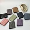 Handmade Woven Leather Wallet+folding Change Bag Card Holder Grid Sheepskin Business Fashion Card Holder Card Holder