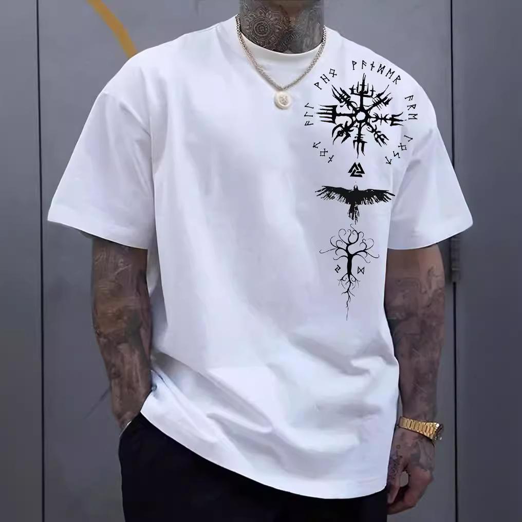 Футболки с узором для мужчин, топ с 3D-принтом, модная футболка, винтажная футболка с коротким рукавом и круглым вырезом, одежда для мужчин в стиле Харадзюку