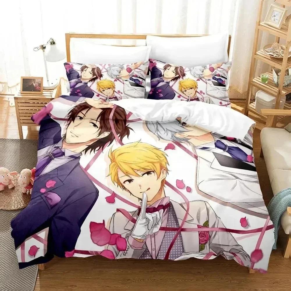 3D Аниме Idolmaster SideM Постельный комплект Пододеяльник Простыня Набивной Постельный комплект Наволочка Кровать Полный Двуспальный Кинг-сайз Одеяло Спальня