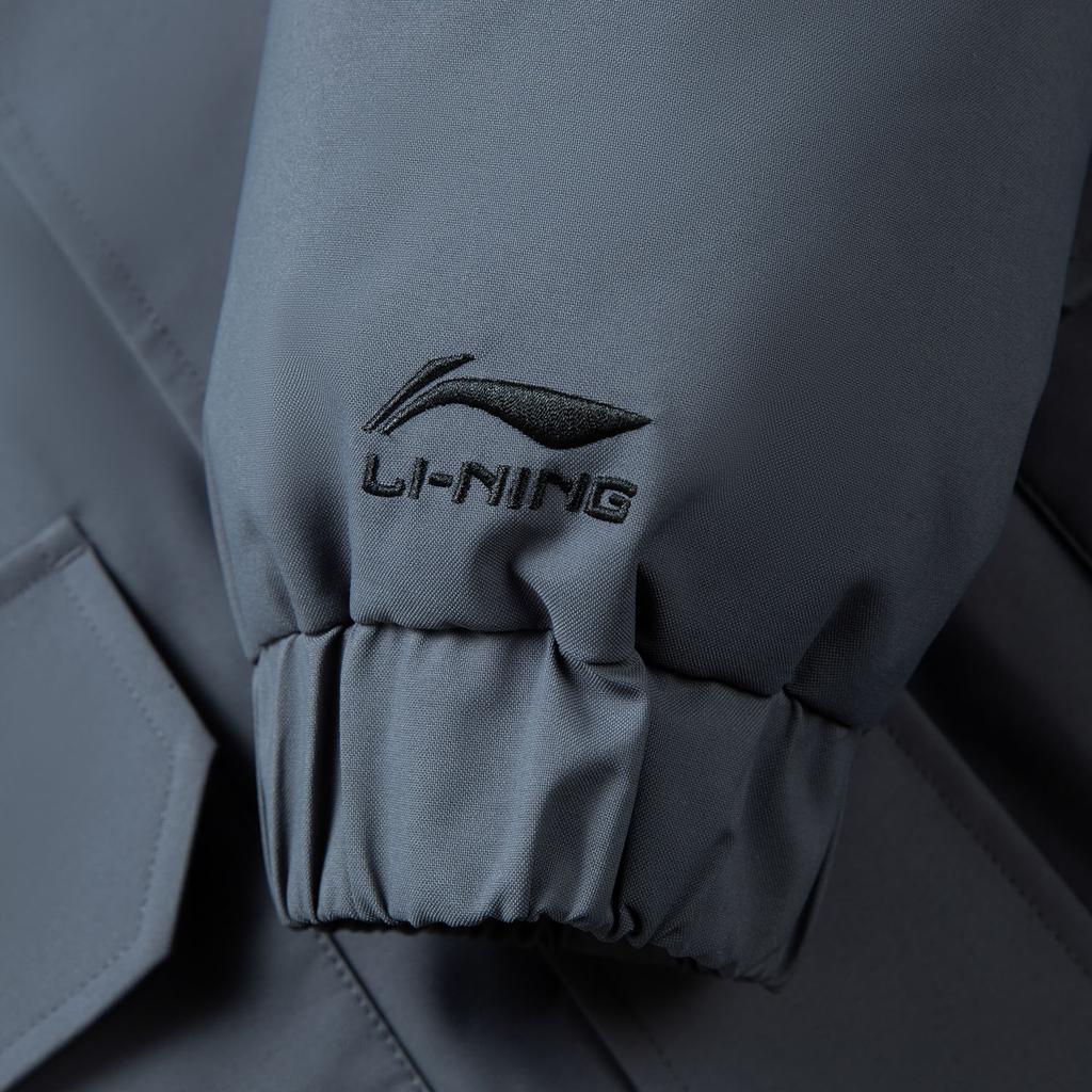 Li-Ning Ветрозащитная Водоотталкивающая Теплая Пуховая Куртка с Вышивкой Букв Мужская верхняя одежда AYMV295-5