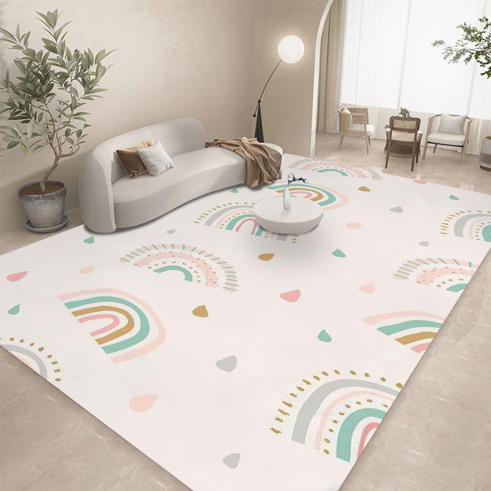 RANIBOW Print Area Rug Floor Mat Non-Slip Machine Washable Flannel Carpet for Home Living Room Kids Playmat Bedroom Floor Mat