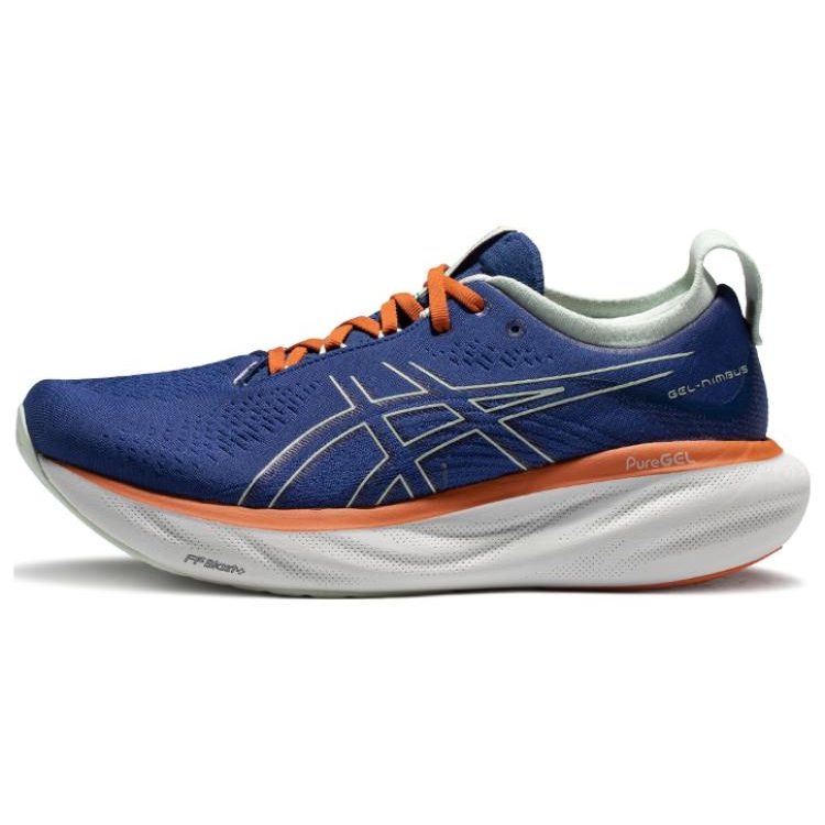 Asics Gel-Nimbus 25 Marathon Fabric Low-Top Running Shoes Men Sneakers Blue 1011B739-400
