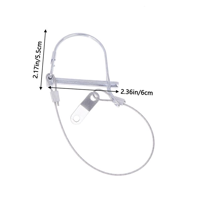 1Pc Stainless Steel Round Arch Wire Shaft Lock Pin With Anti-Lost Rope Coupler Pins Retainer For Farm Trailer Wagon Lawn Garden