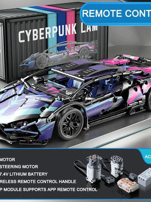 1314 шт. Черно-фиолетовый Ламборджинизированный спортивный автомобиль Сиан Строительные блоки Сборка Гоночный автомобиль Кирпичики Игрушки Подарок на день рождения для ребенка мальчика