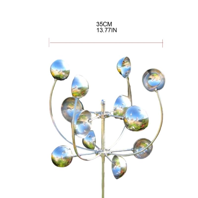 14-дюймовая ветряная мельница с садовым колышком, металлическая ветряная мельница, садовое украшение, уличная ветряная скульптура для двора, газона, сада, подарок X3UC