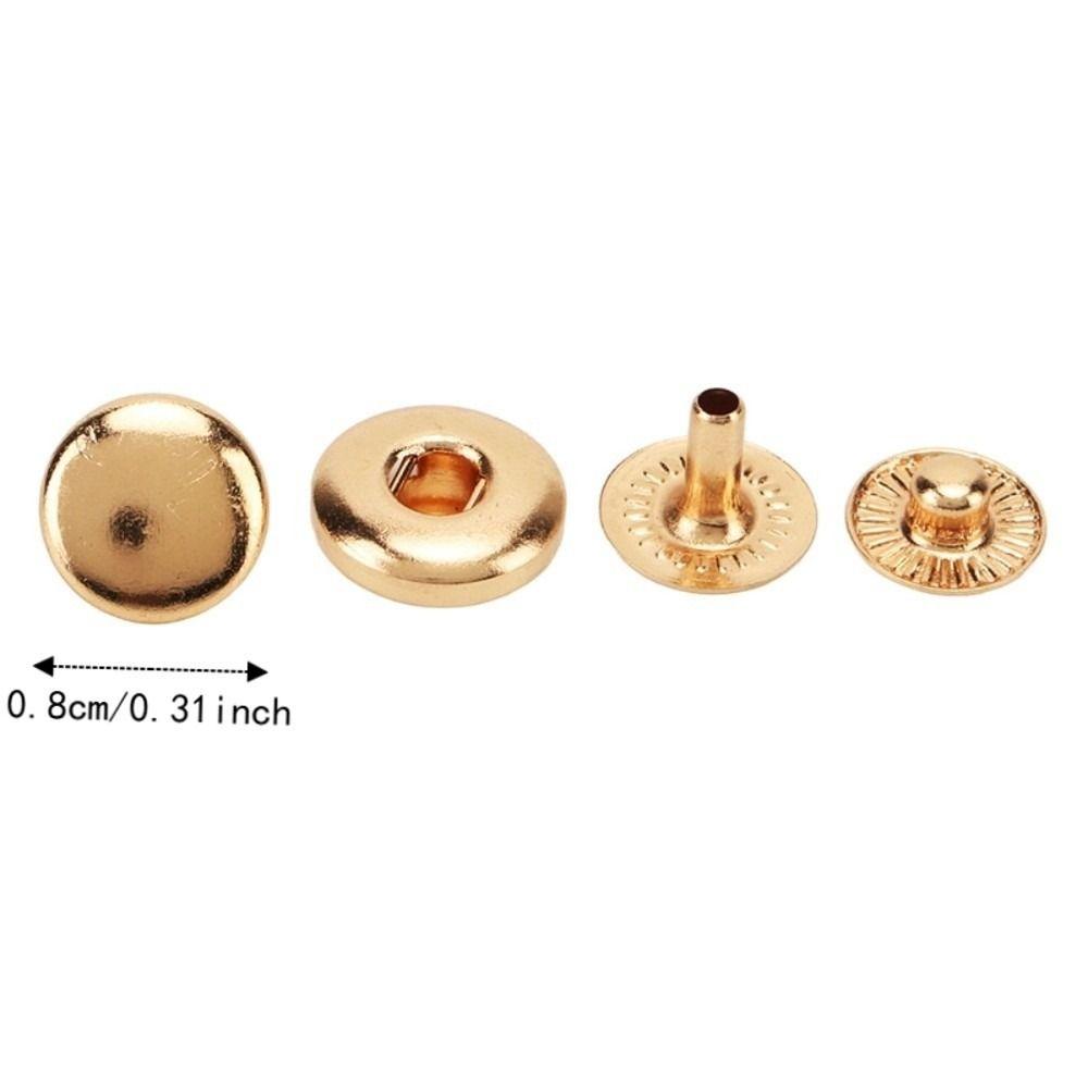 200set Rounded Sewing Leather Snaps 8mm Size Metal Snap Fasteners Leather Craft DIY