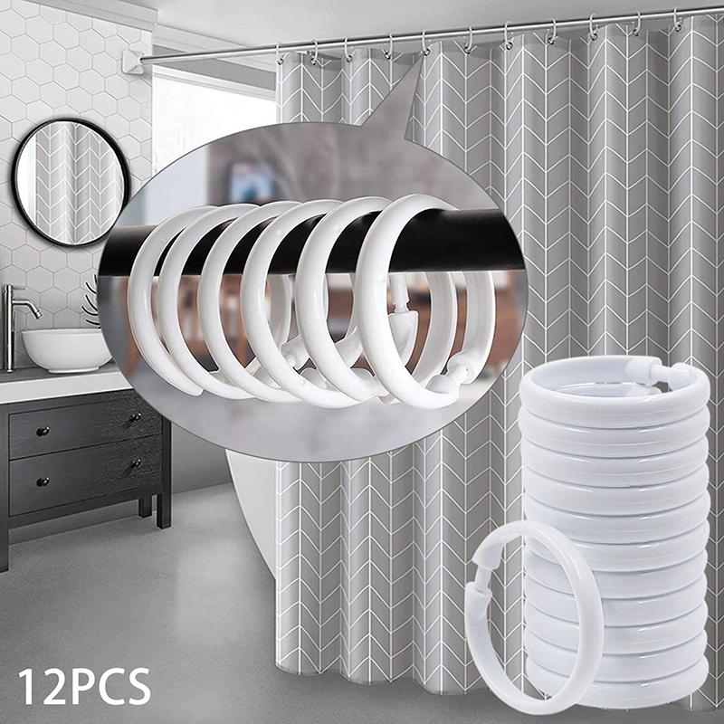 12 шт. Открытые кольца для штор, Кольца для штор, Круглые кольца, Зажимы для штор для душа Для штор и карнизов