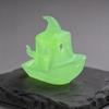 Haunted Ship Model 3D Printed Halloween Boat Figurine, Spooky Ghost Pumpkin Reusable Decor Statue for Party Tabletop Home Accents