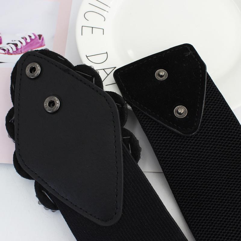 Эластичный пояс Женственная элегантность Кристалл Бриллиант Декоративное платье Широкий эластичный пояс Три цвета на выбор