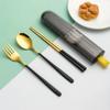 Набор столовых приборов из 3 предметов: ложка, вилка, палочки для еды, столовые приборы с коробкой, переносная посуда из нержавеющей стали 304 для путешествий, кемпинга