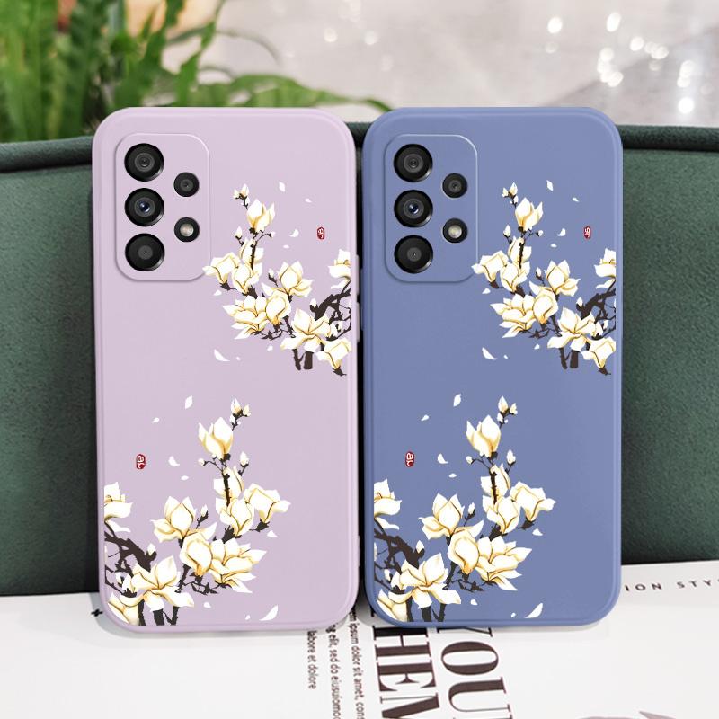 Золотой Лепесток Цветок Чехол Для Samsung Galaxy A73 A53 A33 A23 A13 A03 A72 A52 A52S A32 A22 A12 A02 A02S A71 A51 A31 A21S 4G 5G Обложка