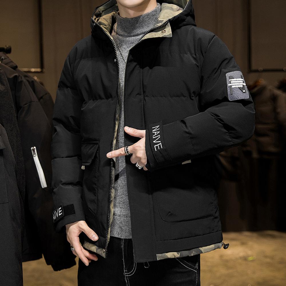 Мужская куртка с цветными блоками, зимняя теплая куртка с капюшоном, пушистая большого размера, повседневная теплая куртка