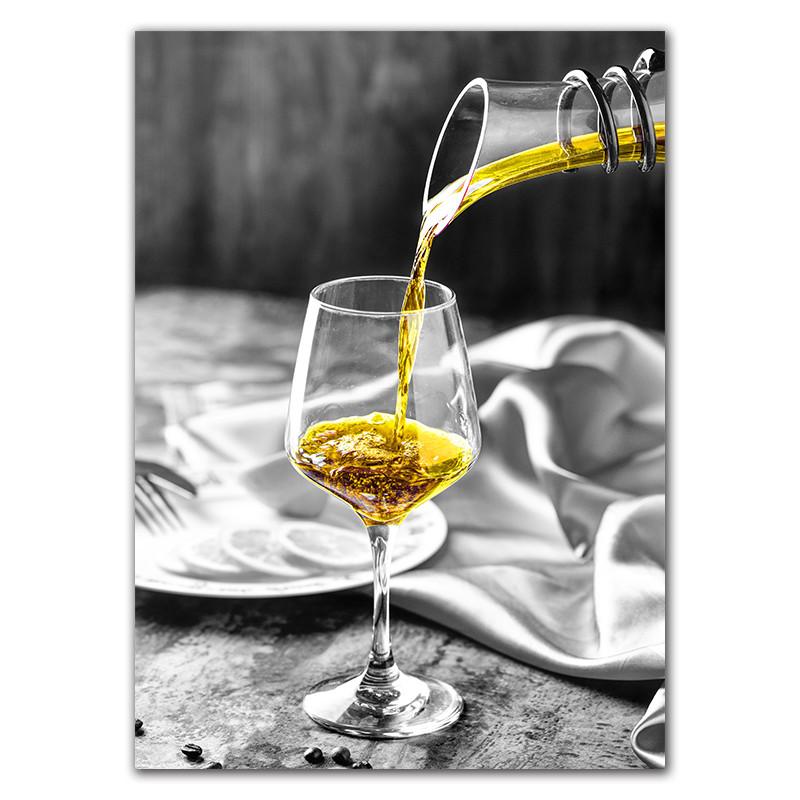 Культура вина, Настенный декор, живопись, скандинавский холст, постер, желтый холст, картина, винный бар, настенная печать HD2762