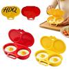 Omelette Maker for Breakfast Dual Cavity Microwave Egg Poacher with Lid & Handle Quick-Heat Steamer Food Grade Plastic Boiler 2 Eggs Oil-Free