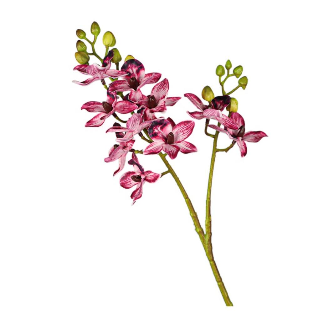 2 Fork Artificial Phalaenopsis Branches Real Touch Handmade Artificial Butterfly Orchid Flower Realistic Fake Flowers