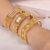 Designer Luxury Geometric Waterproof Pvd 18K Gold Plated Titanium Fashion Jewelry Bracelets Bangles Stainless Steel for Women
