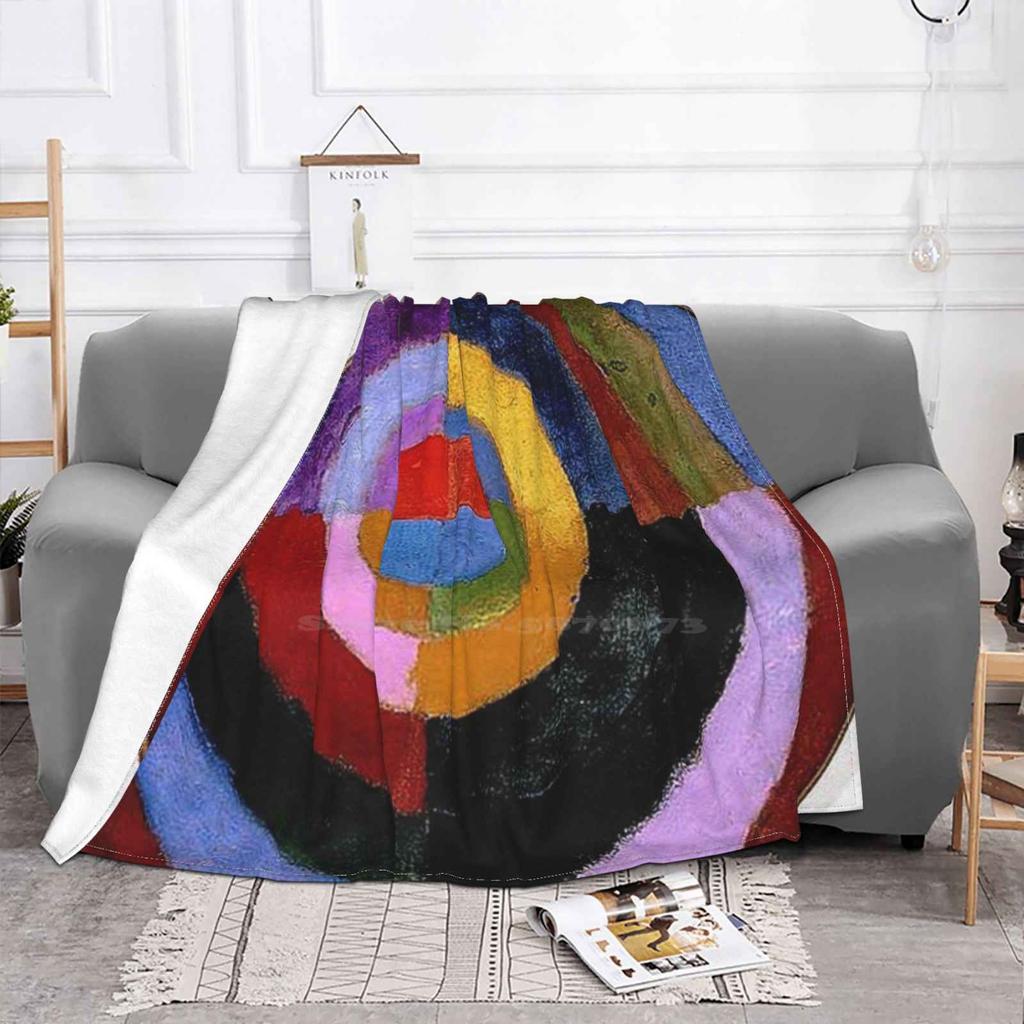 Robert Delaunay-Premier Disque Creative Design Comfortable Warm Flannel Blanket Premier Disque Robert Delaunay Artwork Colorful
