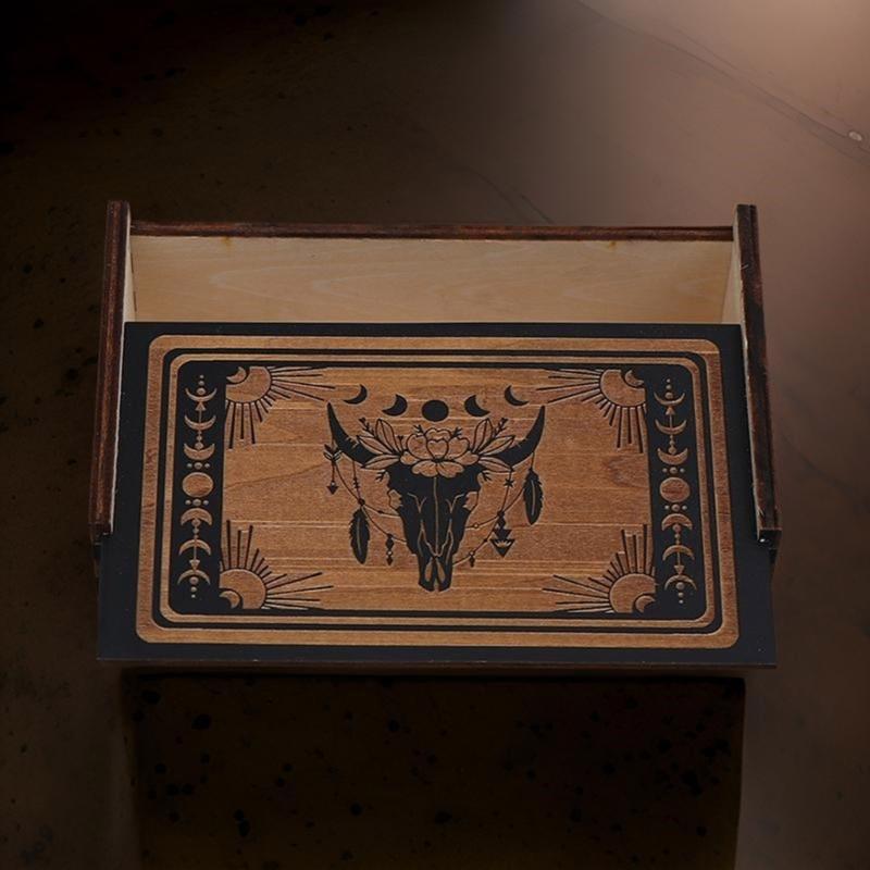 Деревянный футляр для хранения карт Таро Push Pull Коробка для хранения карт Таро Портативный контейнер для карт Астрологические безделушки Коробка Enduring