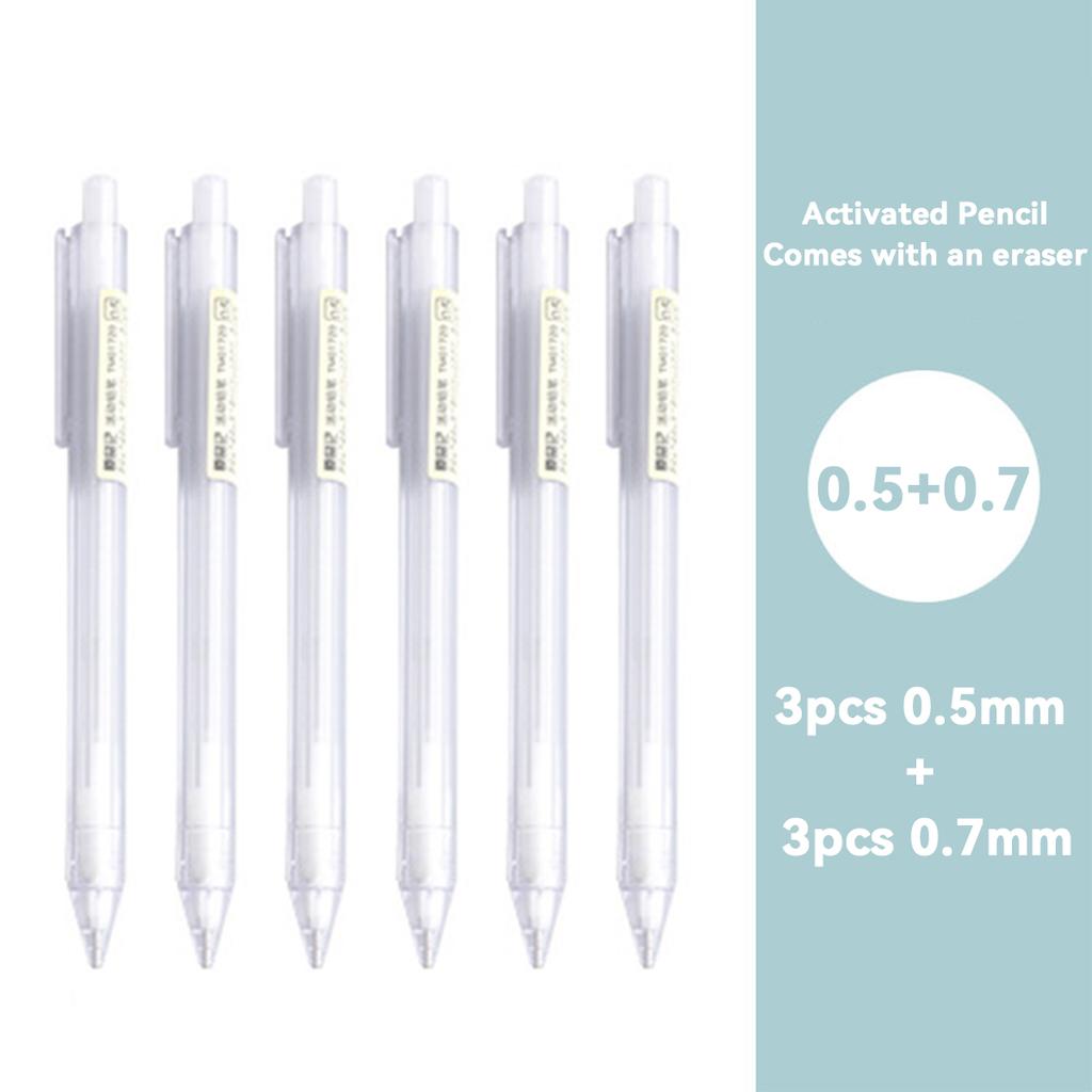 5 шт. Механический автоматический карандаш 0,5 мм/0,7 мм Автоматический карандаш с ластиком Школьный ученический эскиз Письменные канцелярские принадлежности
