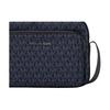 MICHAEL KORS COOPER EW logo printed shoulder strap adjustable coated canvas shoulder bag men's navy blue