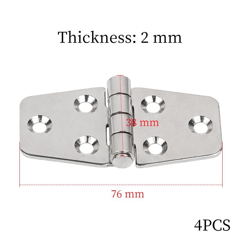 Alastin 4Pcs Door Hinges Marine Grade 316 Stainless Steel Hinge for Boat Window Hinges Marine Hardware 76*38mm