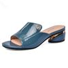 Slippers Female Summer Fashion Heels Slides Shoes For Girls Red Sexy Pu Soft Leather Comfortable Sandals Woman
