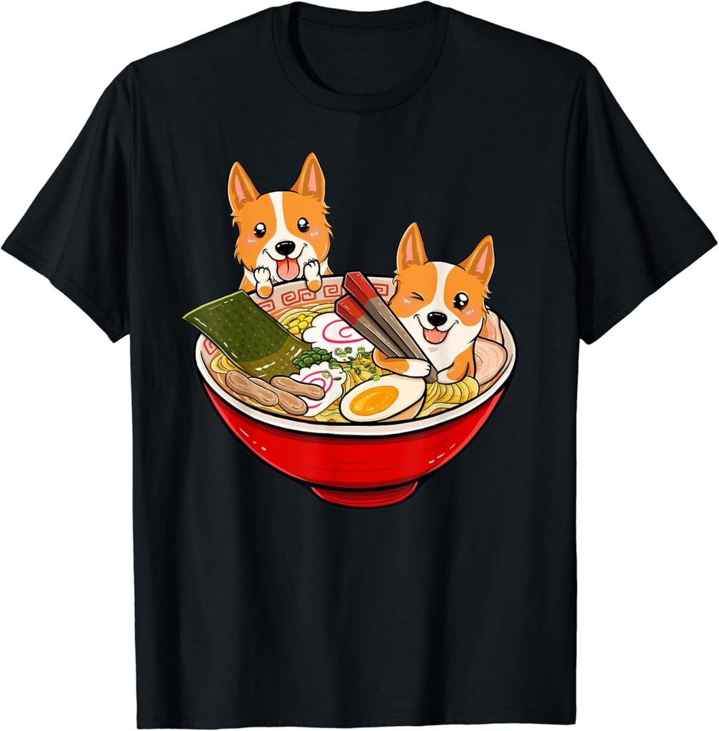 Corgi Japanese Ramen T-Shirt Funny Dog Gift Unisex T-Shirt