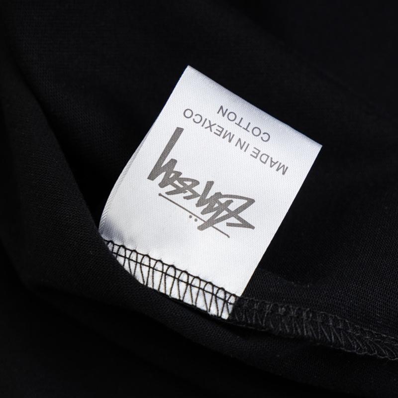 Stussy 2025 Весна/Лето Новая высококачественная хлопковая футболка с круглым вырезом для мужчин и женщин Футболка для пар с принтом в виде железной проволоки