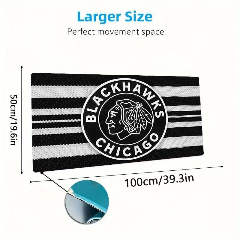 Chicago Blackhawks Print Cushion Non-slip Laptop Tablet Big Mousepad XXL Mat Mini PC Playmat With Lock edge