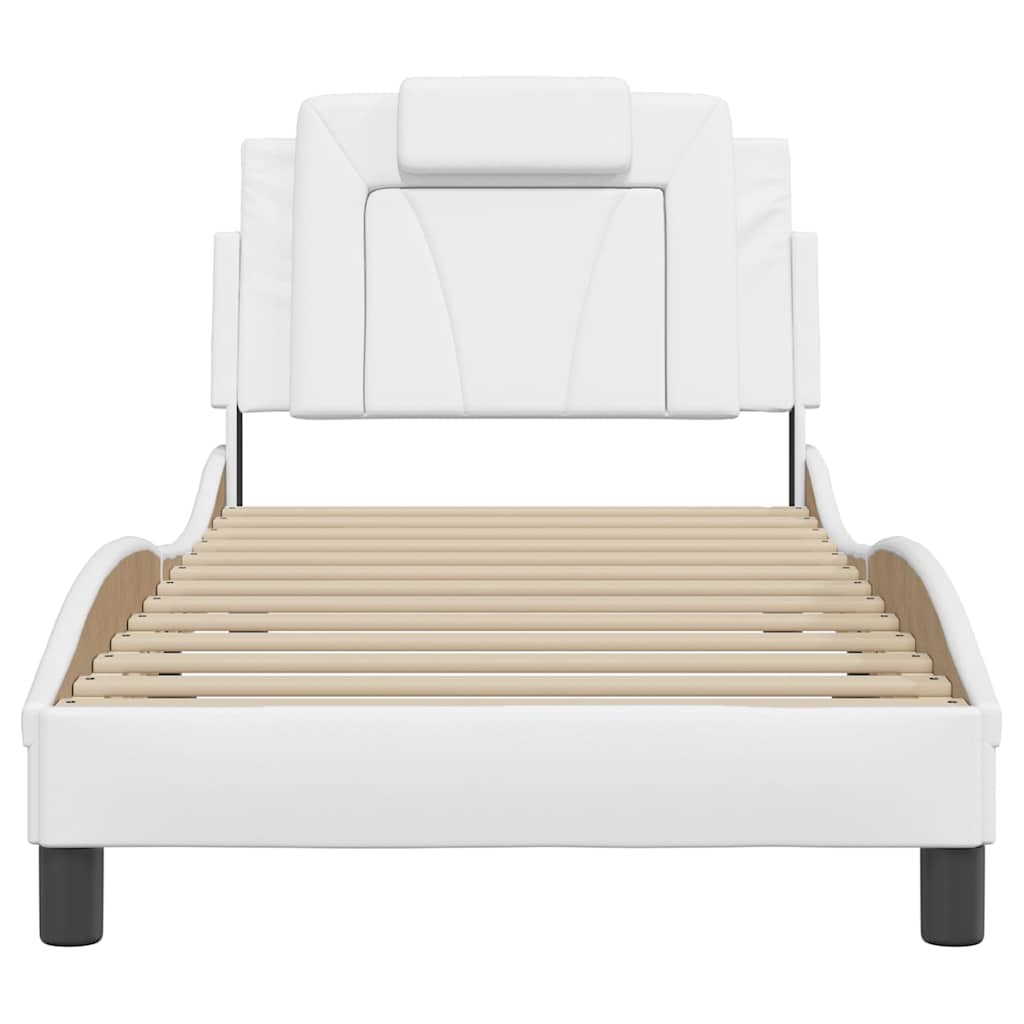 Viana Bed Frame without Mattress White 90x200 cm Faux Leather