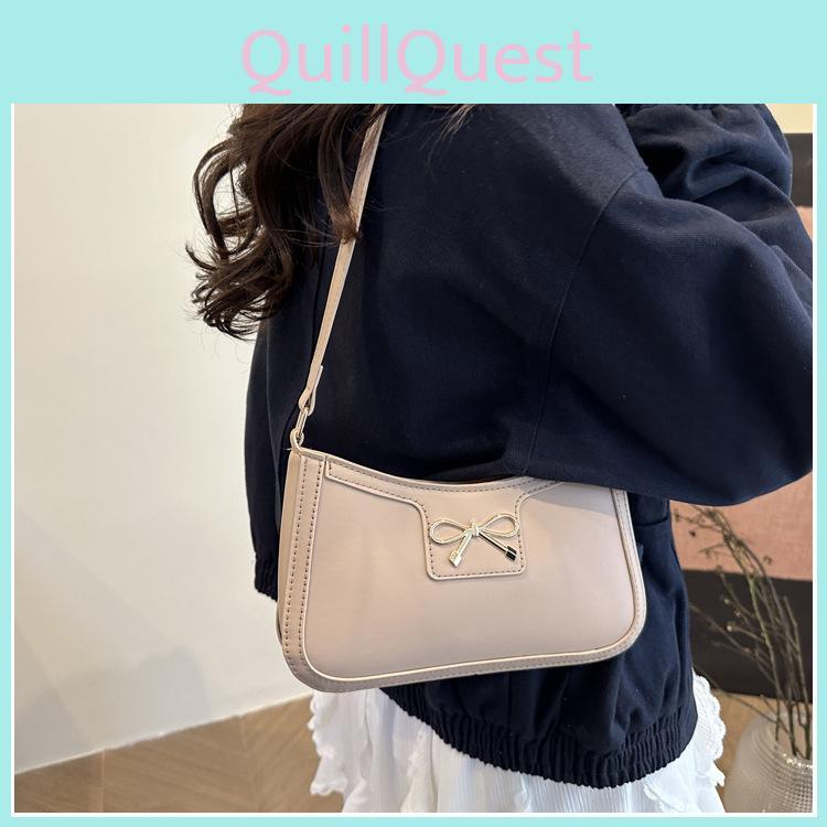 Девушка Подмышечная Модная Сумка с Дизайном на Молнии и Украшением в виде Бантика для Ежедневного Использования