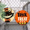 1Pc/2Pcs 2D Flat Aluminium Sign, Retro Black Cat Candy Halloween Pattern Metal Decor, Vintage Halloween Themed Wall Art, Front Door Porch Yard Garage