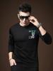 European Station 2025 New Trendy Brand Bear Print Long-Sleeve T-Shirt Men's Autumn Casual Round-Neck Base Shirt Tee