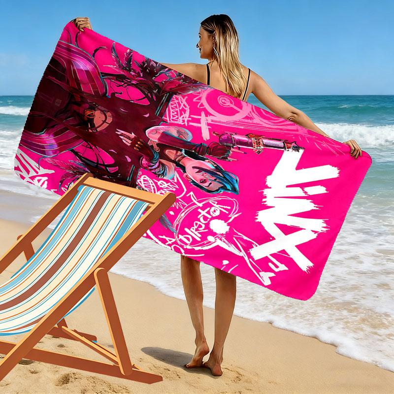 Jinx Print Beach Towel, Large Soft Quick Dry Towel for Beach Camping Swimming