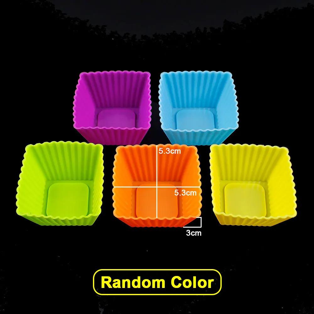 10pcs/pack Silicone Molds Cupcake Baking Cups Reusable Muffin Cup Liners Rainbow Cupcake Wrappers Non-stick Cup Cake Mold For Party