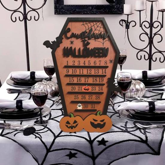 Адвент-календарь на Хэллоуин Забавный календарь на Хэллоуин с подвижными блоками, летучими мышами, тыквами, привидениями