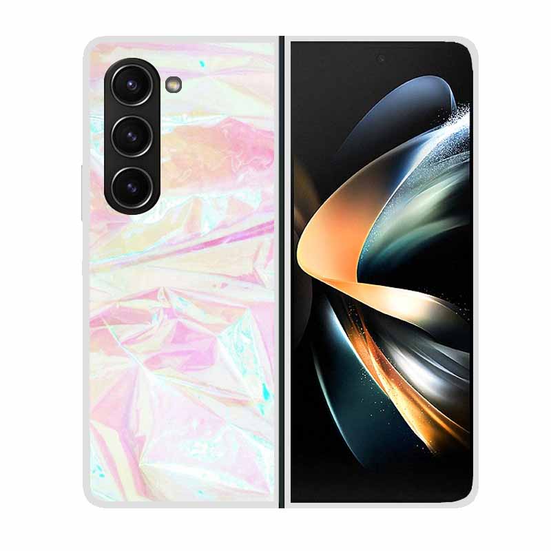 For Samsung Galaxy Z Fold 5 ZFold5 Cases Marble Transparent Shockproof Protection Hard Back Cover For Samsung Z Fold 5 5G Cases