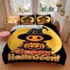 3pcs Happy Halloween With Cute Pumpkin Printed Quilt Set - Soft and Comfortable Quilt Cover for Bedroom, Guest Room and Dormitory Decorative Bedd