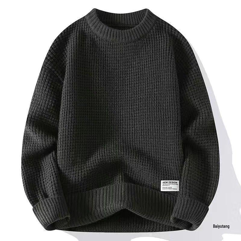 Anti-Pilling Teen Trend Autumn/Winter Pullover Sweater for Middle School Students - New Loose, Thickened, Warm Knit Fabric.