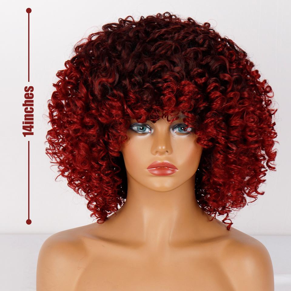 MERISIHAIR Афро-женский кудрявый короткий парик с челкой из синтетического волокна, натуральный черный кудрявый вьющийся парик для косплея, повседневная одежда